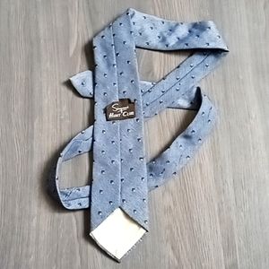 Vintage Simpsons Hunt Club | Men's Tie | Blue/Silver Tones with Geometric Print